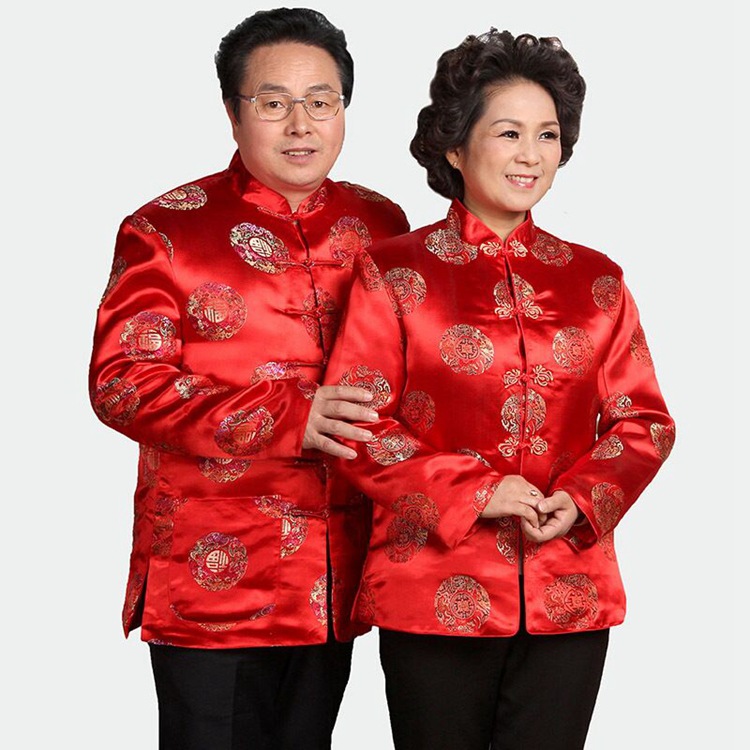 冬季唐装男中老年棉袄爸爸生日过寿外套老人爷爷奶奶棉衣服情侣装