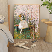 Georges Picard 花树下的浪漫 油画水彩人物画芯民宿卧室客厅摆画