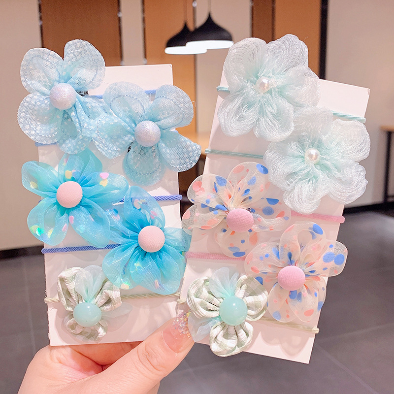 Children's Hair Band Cute Flowers Rubber Band Girls' Baby Headdress Bow Little Girl Hair Accessories Hairtie Does Not Hurt Hair