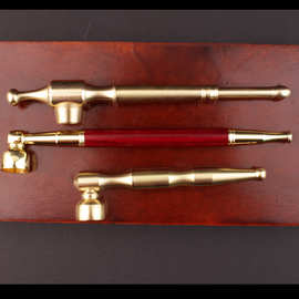 纯黄铜烟斗老式烟袋烟杆便携金属烟枪两用带过滤烟嘴复古旱烟杆