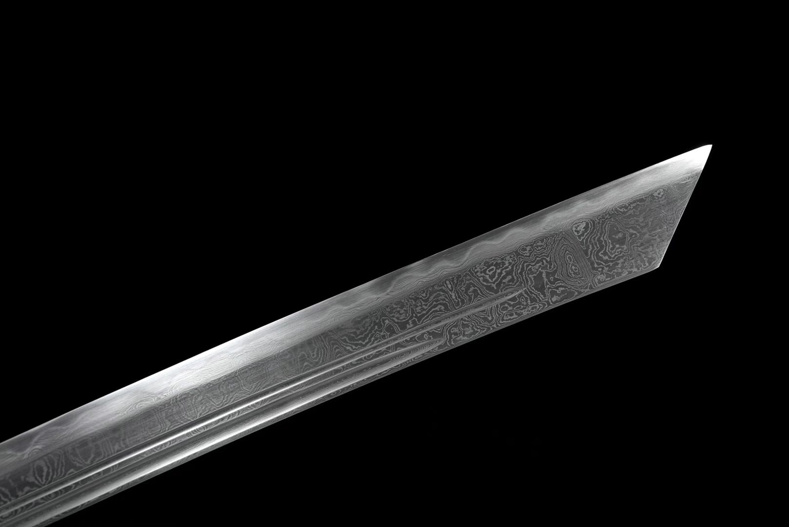 厂家批发龙泉市刀剑 实木包皮花纹钢烧刃 中式传统练习一体长刀