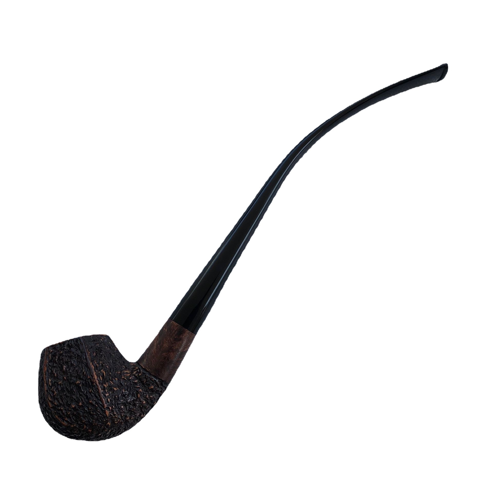石楠木烟斗9mm碳芯过滤大长柄26厘米实木斗大号八角烟斗阅读斗