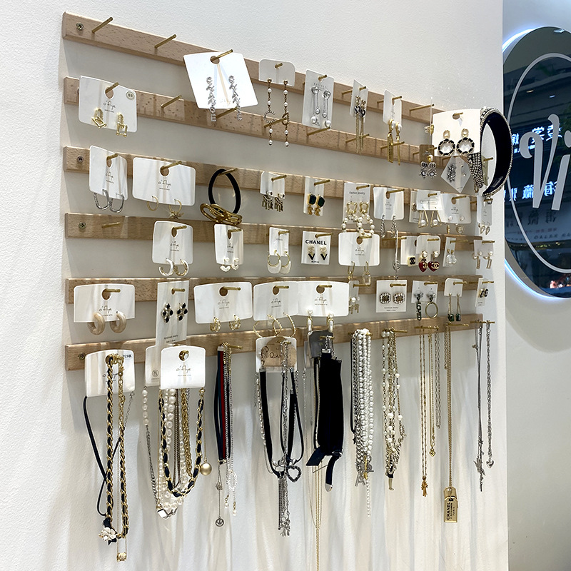耳环直播展示架木质挂墙女装店耳饰挂架摆摊架子墙上夜市实木户外