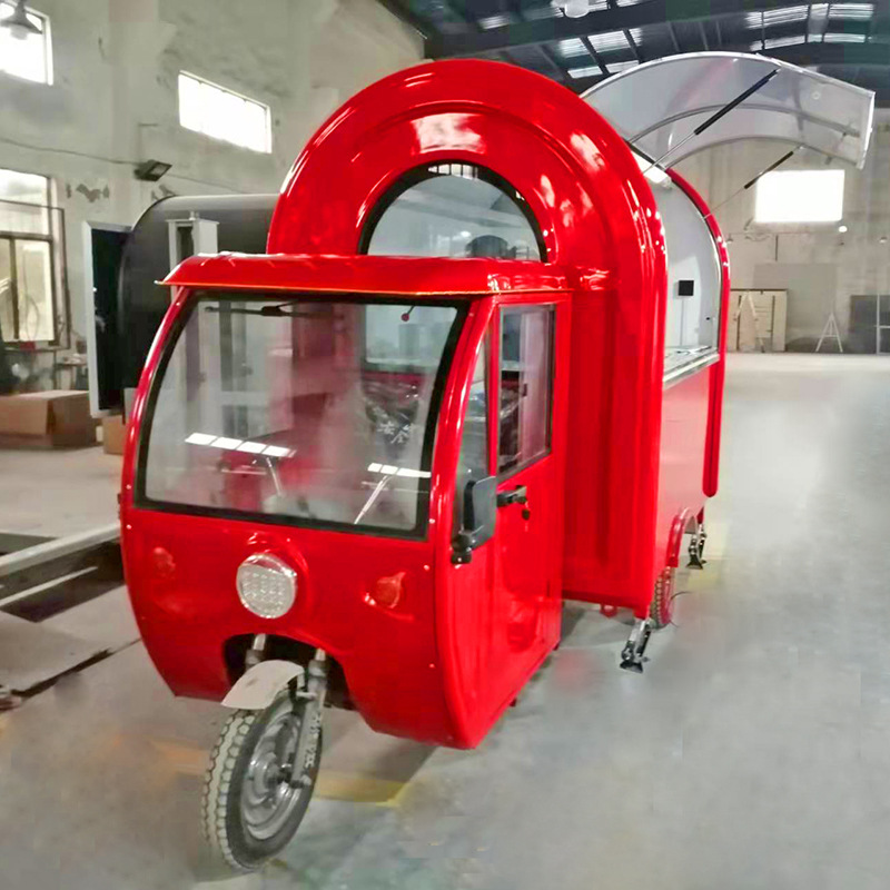 厂家直供商用电动三轮车餐饮小吃美食小吃车夜市摆摊车外卖售卖车
