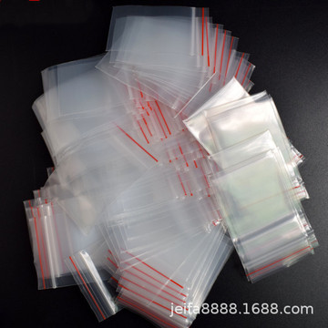 现货红边2寸照片饰品自封拉链袋密封袋100个/包封口包装袋小号中