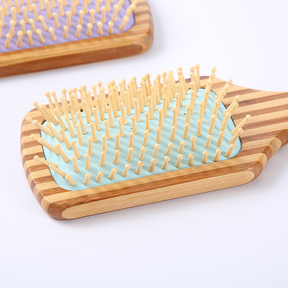 Cross-Border Hot Selling Flower Bamboo Hair Comb Air Cushion Hair Comb round Not Hurt Hair Wooden Comb Massage Scalp Smooth Hair Hairdressing Comb