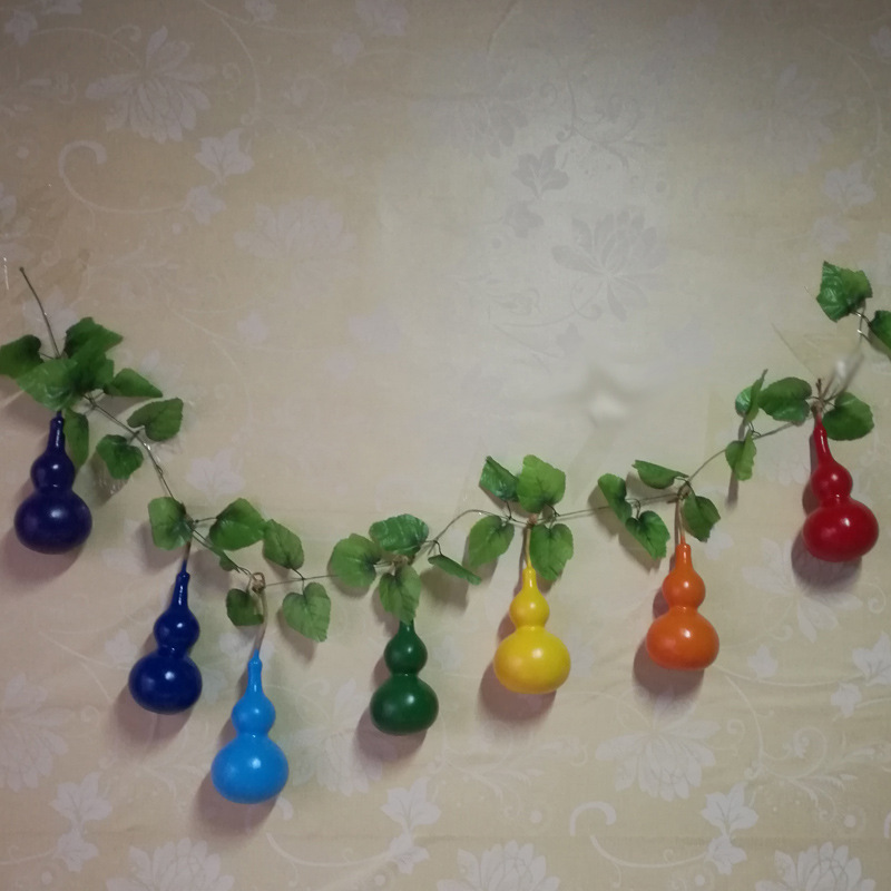 七彩葫芦天然彩绘道具镇宅招财创意饰品儿童孩子礼物玩具挂件