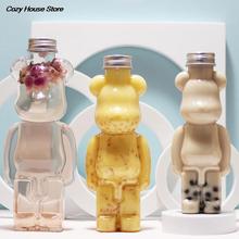 Cartoon Milk Tea Bottle Puppet Bear Shaped Transparent跨境专