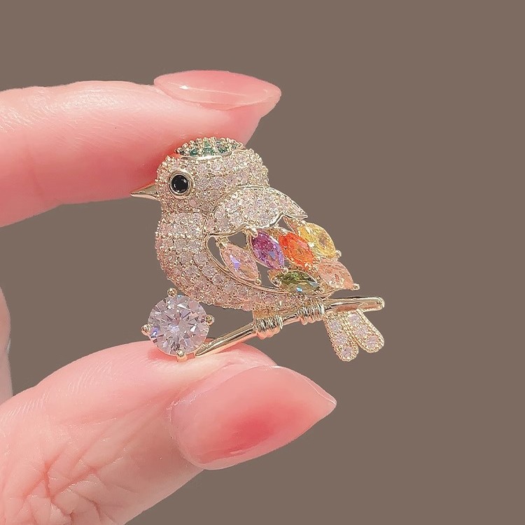 magpie bird brooch high-grade japanese cute anti-exposure high-grade sense personalized suit color pin corsage accessories