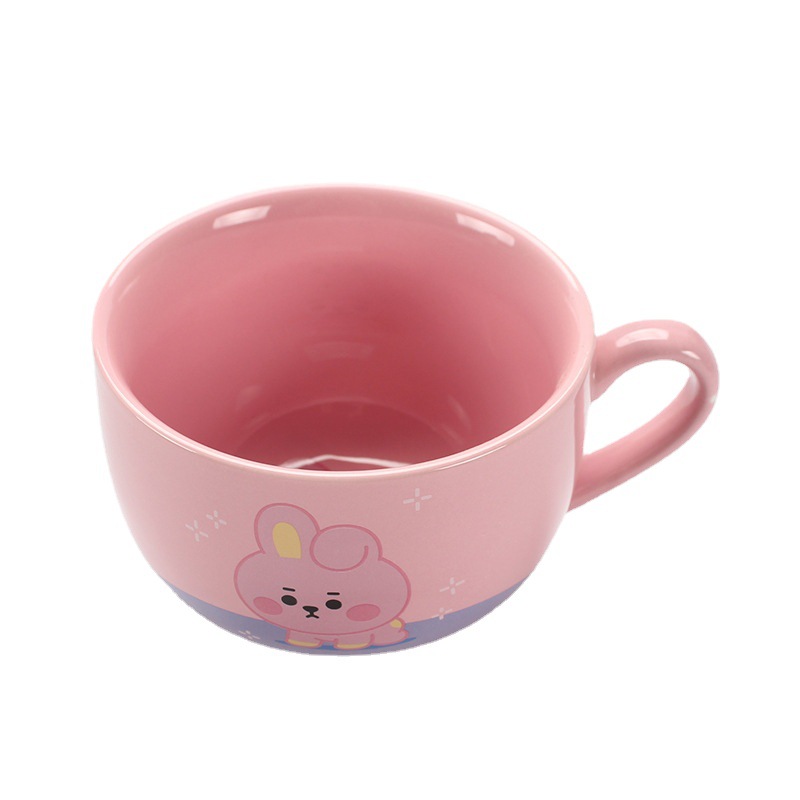 Cross-Border Ceramic Breakfast Cup Oat Cup Large Capacity Bowl Water Cup Female Cute Microwave Oven Heating Milk Coffee Cup