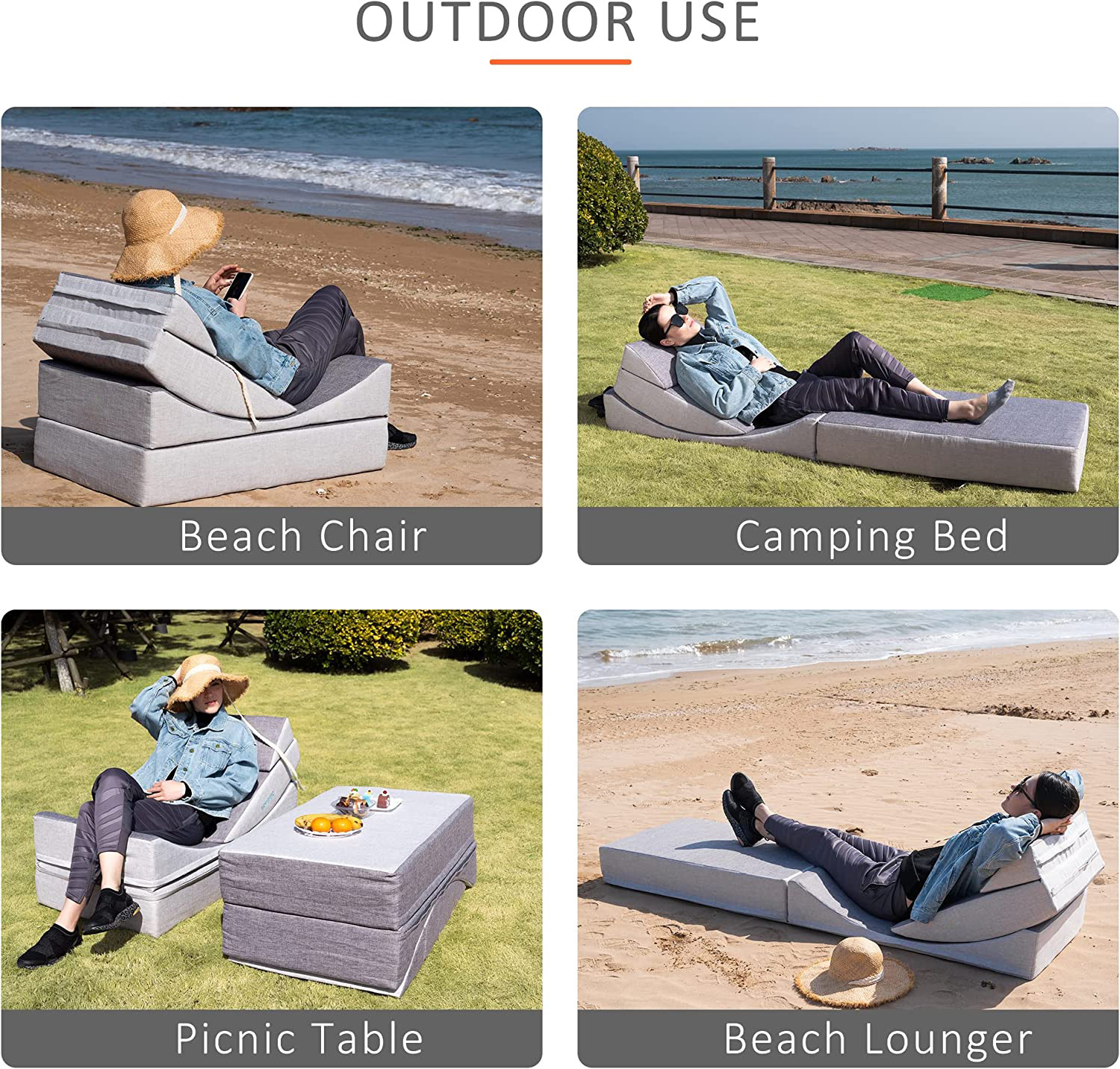 Outdoor Leisure Recliner Camping Mat Outdoor Multi-Angle Adjustable Sofa Cushion Picnic Blanket