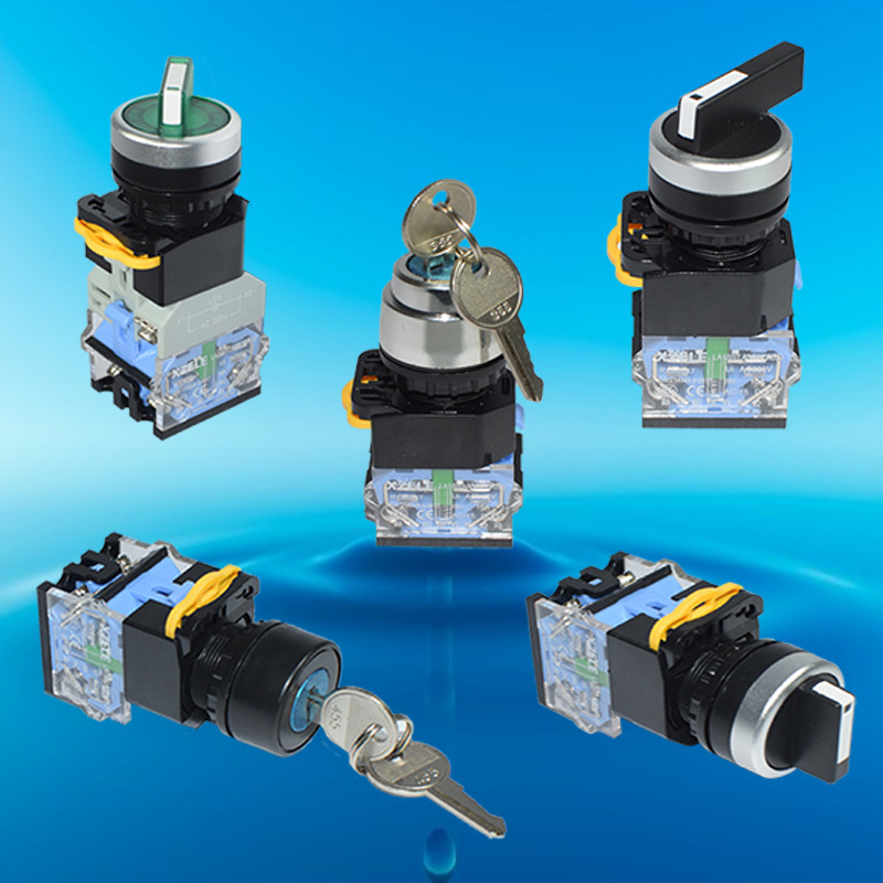 二位三位长柄旋钮开关钥匙按钮带灯旋钮开关指示灯la188(38.39)