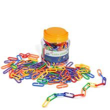 儿童益智玩具几何链条 几何连环扣 扣环塑料积木 幼儿园早教 直销