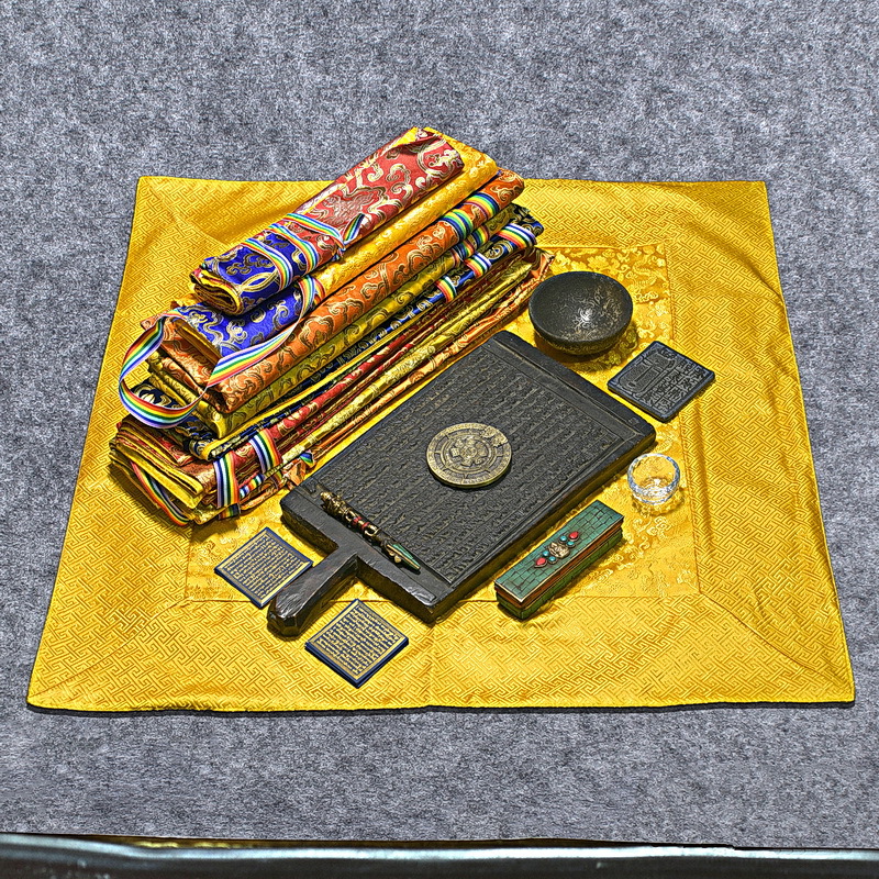 50*50经书藏式垫经布佛桌布黄色佛布盖经布抄经布包经布供曼扎布