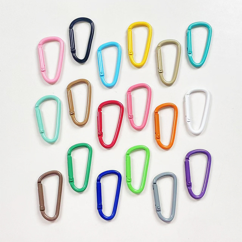 diy饰品配件 D形烤漆彩色登山扣 弹簧扣爬山扣钥匙扣 挂件挂钩