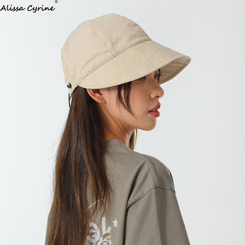 Same Style Zhao Lusi Upgraded Face-Covering Peaked Cap Quick-Drying Sun Hat Women's Face Slimming Spring and Summer Fisherman Hat