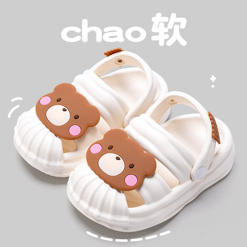 [Spot Delivery] 2023 New Girls' Sandals Soft, Comfortable and Cute Cartoon Two-Way Boys' Sandals