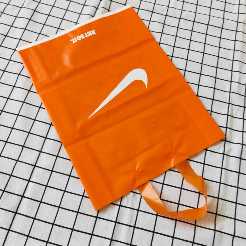 现货耐克nike运动潮牌橘黄色塑料袋手提袋胶袋衣服鞋盒袋子包装袋