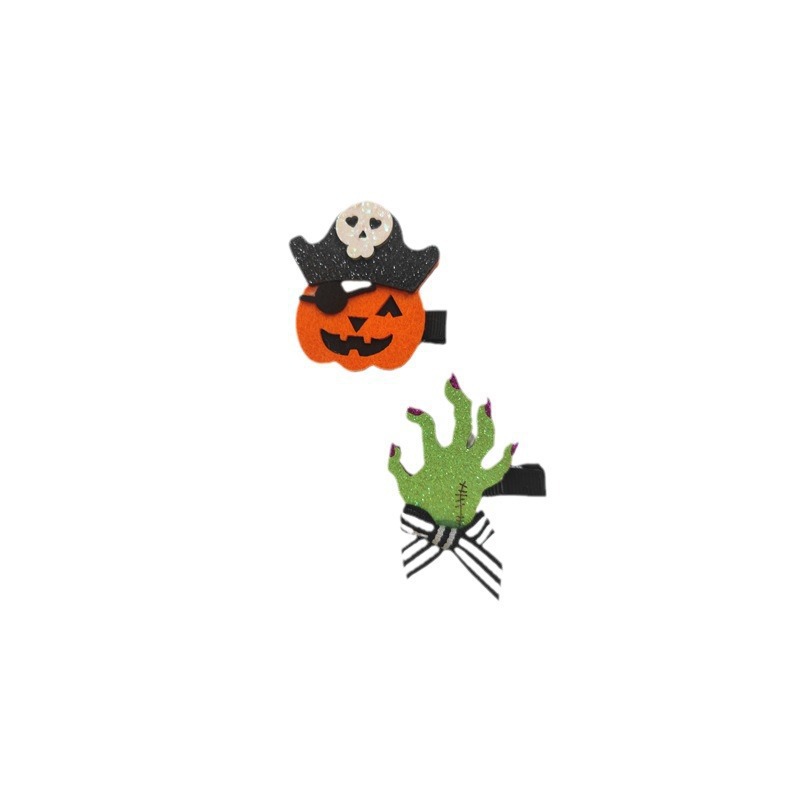 Halloween Ghost Festival Atmosphere Barrettes Pumpkin Hat Moon Bat Combination Cartoon Little Clip Hair Accessories