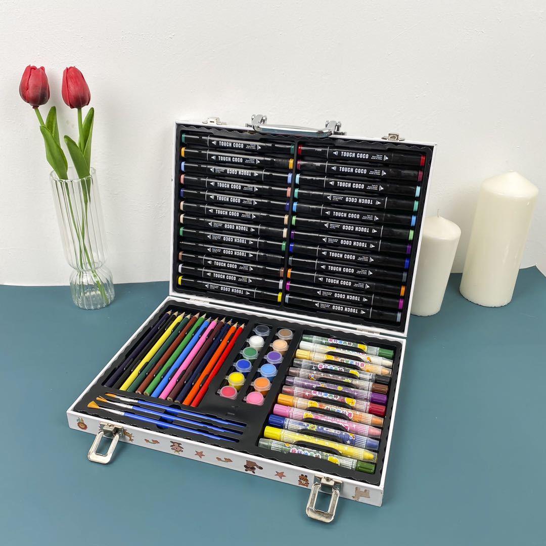 动物王国画笔礼盒双头马克笔旋转蜡笔套盒儿童绘画颜料套装