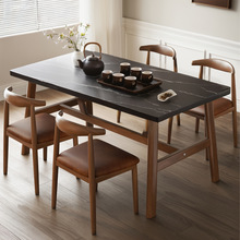 实木餐桌吃饭桌子小户型家用桌椅套装长方形简易出租房用快餐商用