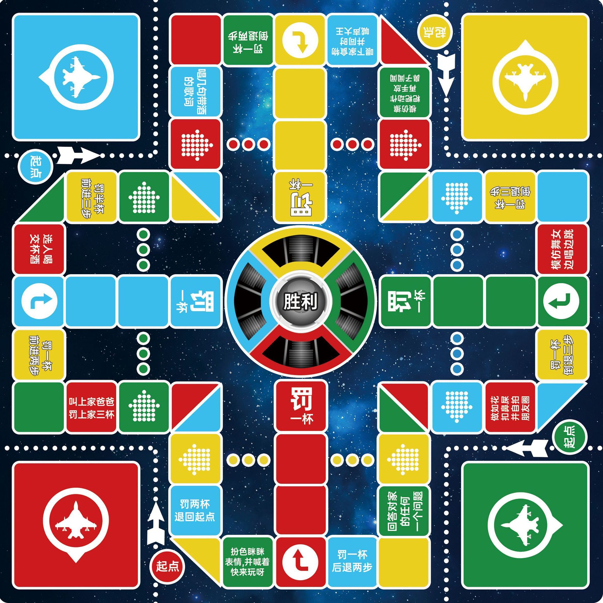 酒吧ktv游戏桌垫飞行棋 聚会游戏棋成人超大喝酒飞行棋惩罚游戏棋