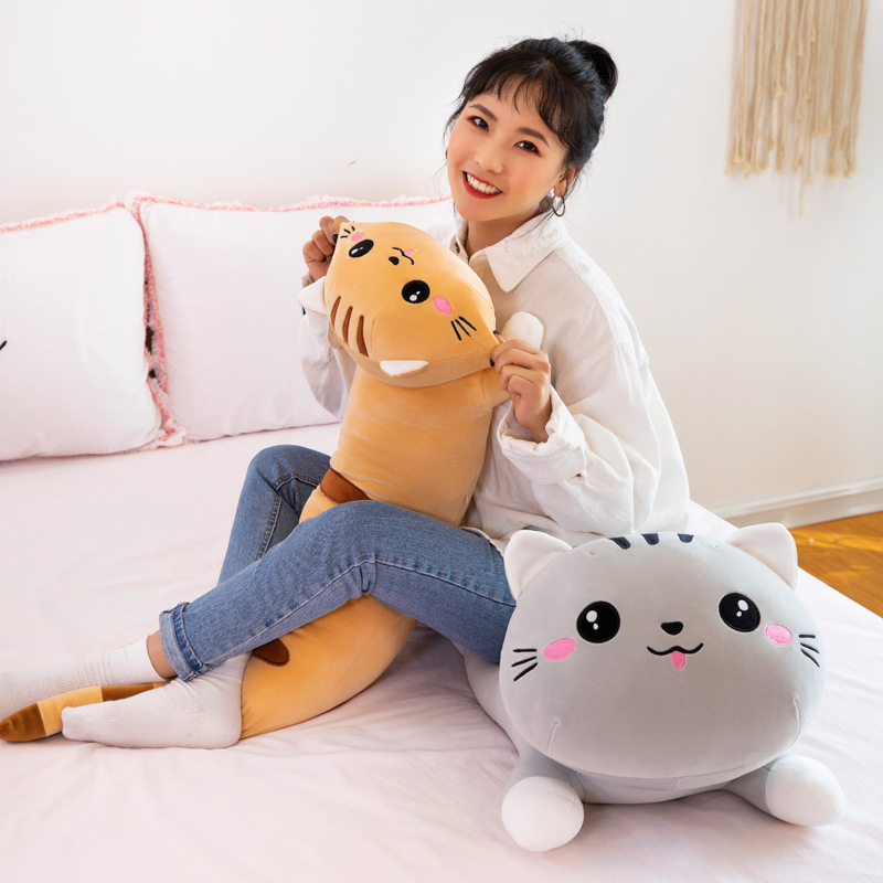 Cross-Border New Arrival Long Cat Pillow Plush Toy Soft Large Sleeping Doll Long Cat Doll Gift