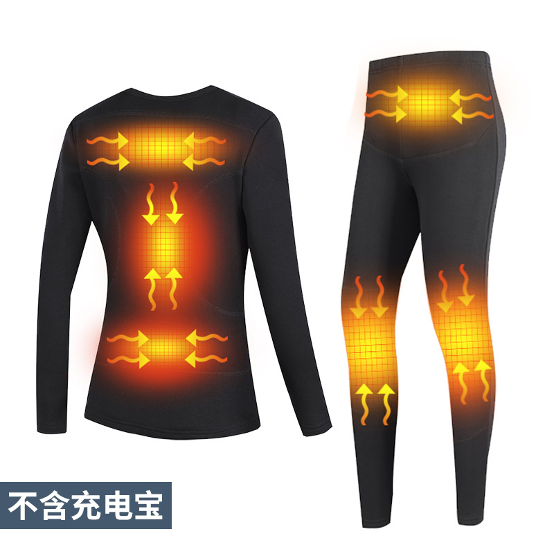 Electric Thermal Underwear Set Men's Usb Charging Heating Underwear Women's Winter Fleece Thermal Underwear Smart Heating Clothes