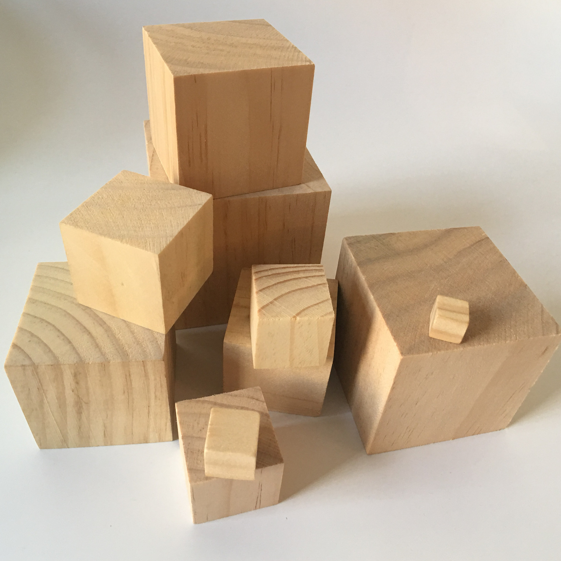 2-6厘米 教学小积木 diy模型材料 松木方 正方形 方形木块