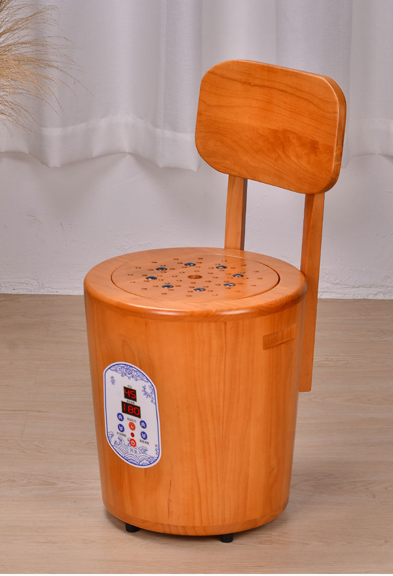 木风实木无烟艾灸桶美容院艾灸馆用艾灸器具艾灸凳熏蒸仪坐灸仪