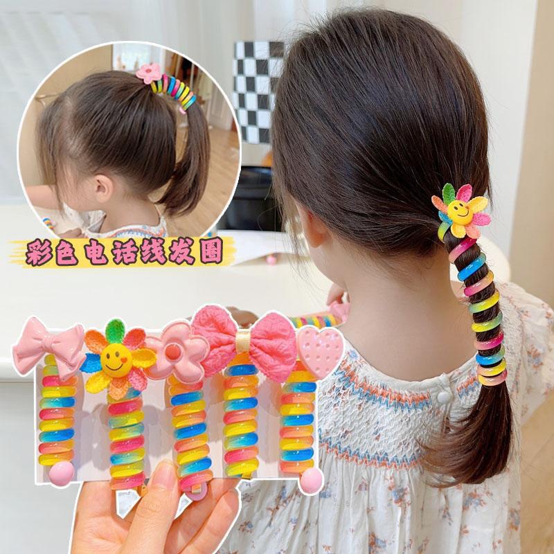 New Korean Style Bandeau Telephone Line Durable Hair Band Braided High Elastic Head Rope Rubber Band Good-looking Ponytail Hair String Hair Accessories