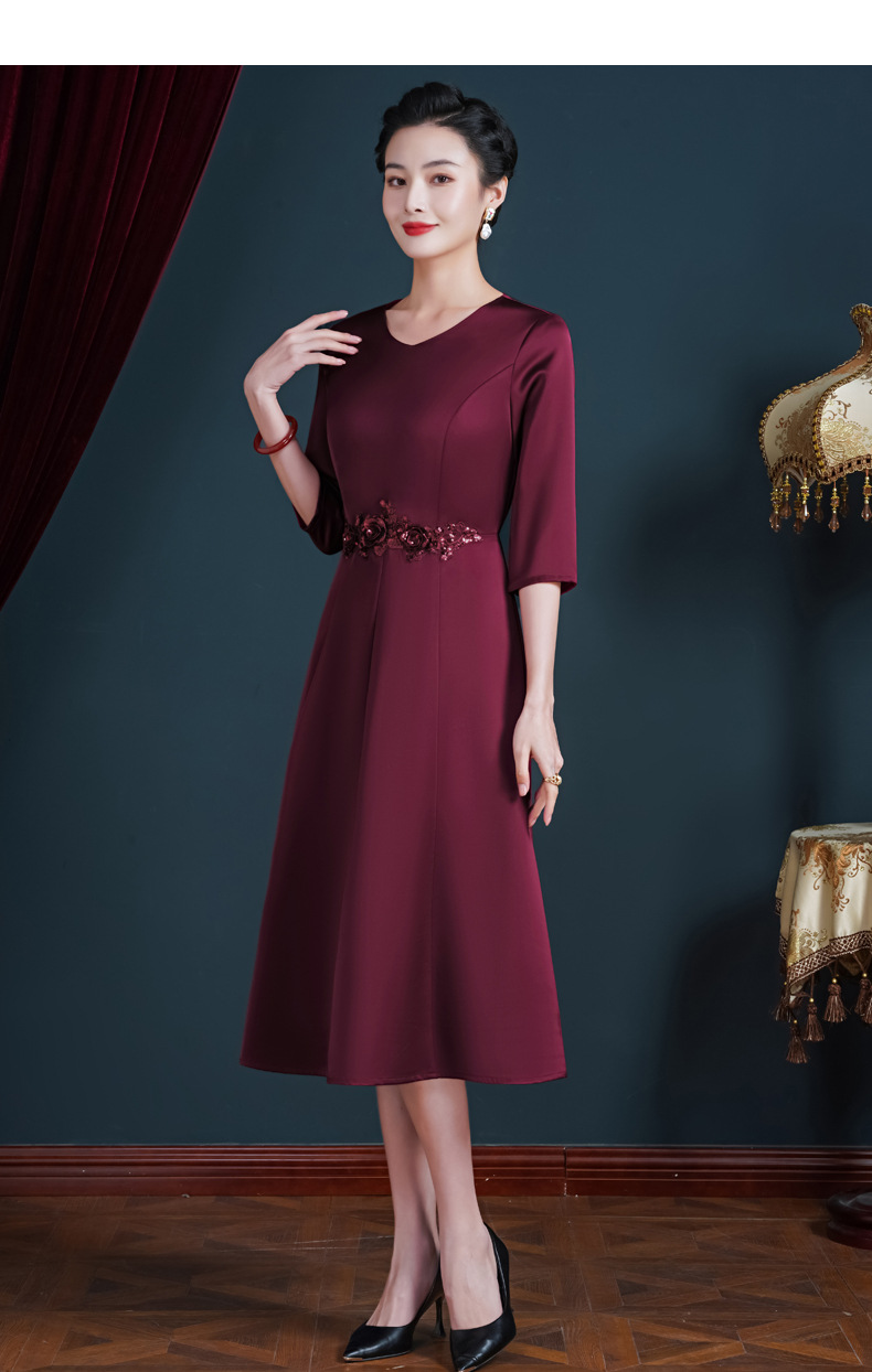 喜婆婆婚宴装婚礼妈妈礼服连衣裙高贵洋气旗袍新娘结婚平时可穿