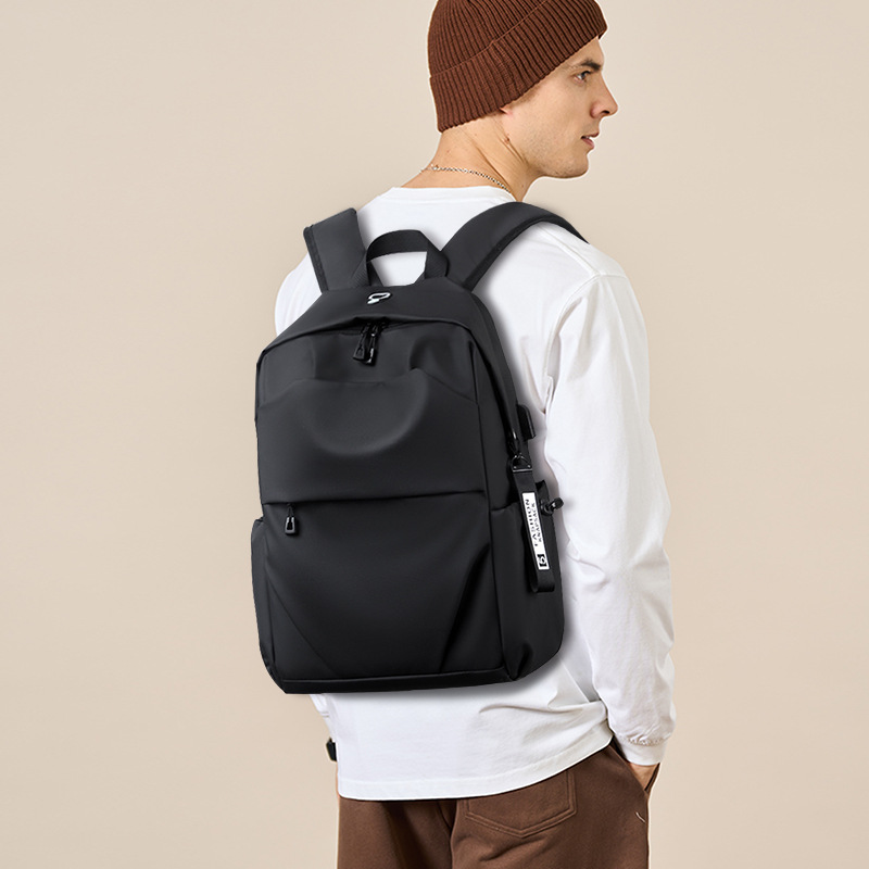 Cross-Border Backpack Men's Simple Casual Backpack Business Commute Waterproof Trend Computer Backpack Logo