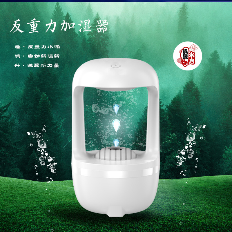 Cross-Border New Small Gift Desktop Water Drop Backflow Home Office Mute Spray Hydrating Anti-Gravity Humidifier