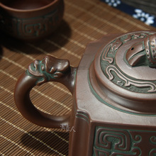 2O6X复古大小容量功夫茶具古铜青铜色紫砂壶朱泥壶西施泡茶壶茶杯