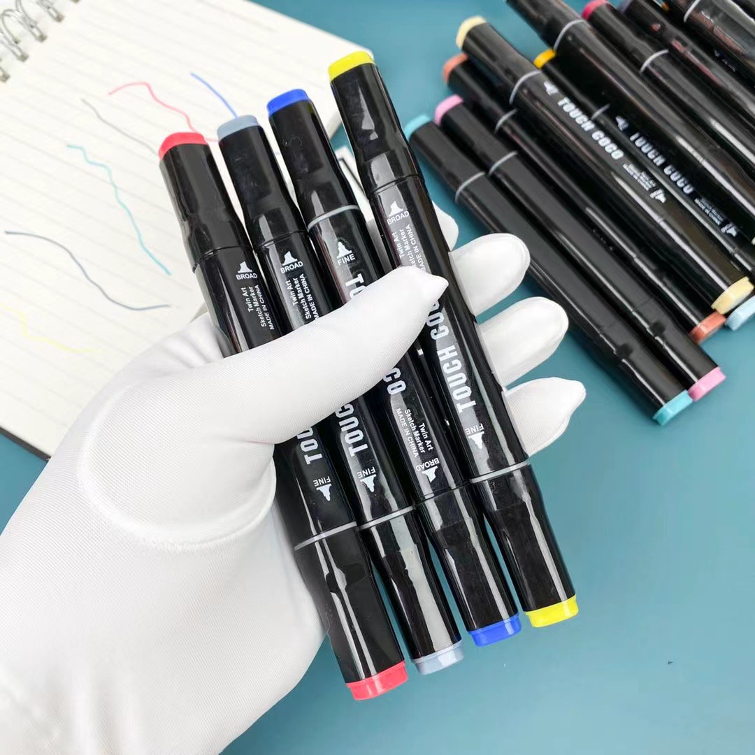 Oil double head marker set 48 color 168 color 80 color 36 color 24 color 12 color children can be washed complete 344 details Picture