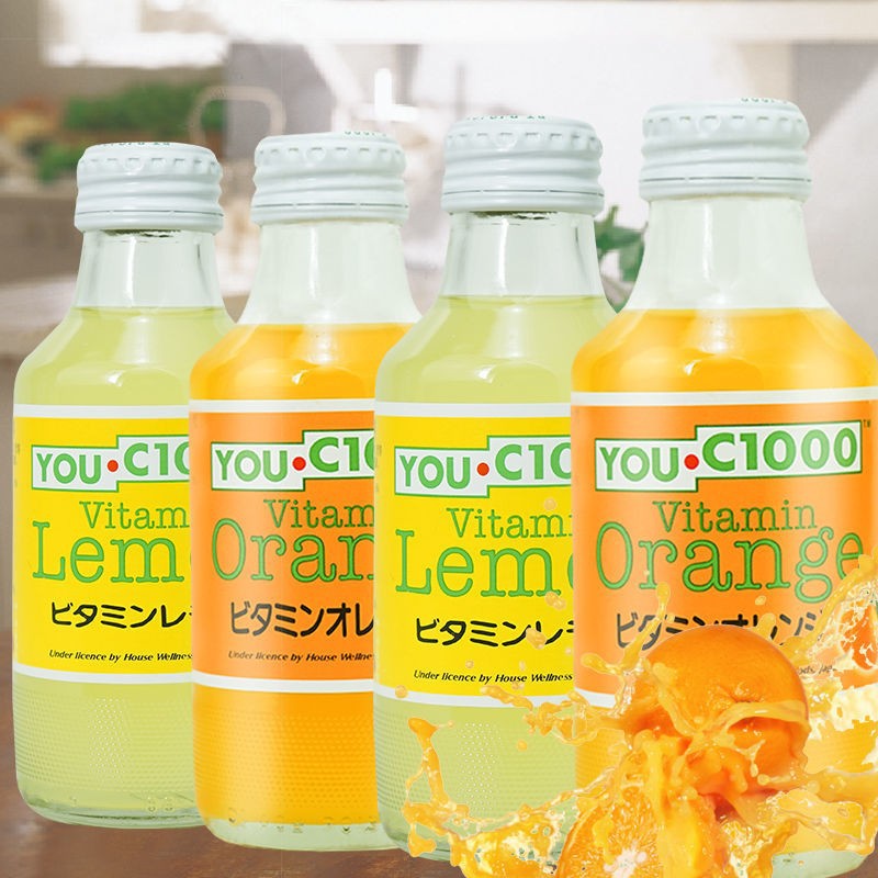 印尼进口you c1000优吸维他命c橙子柠檬汁果汁碳酸果味夏季饮料