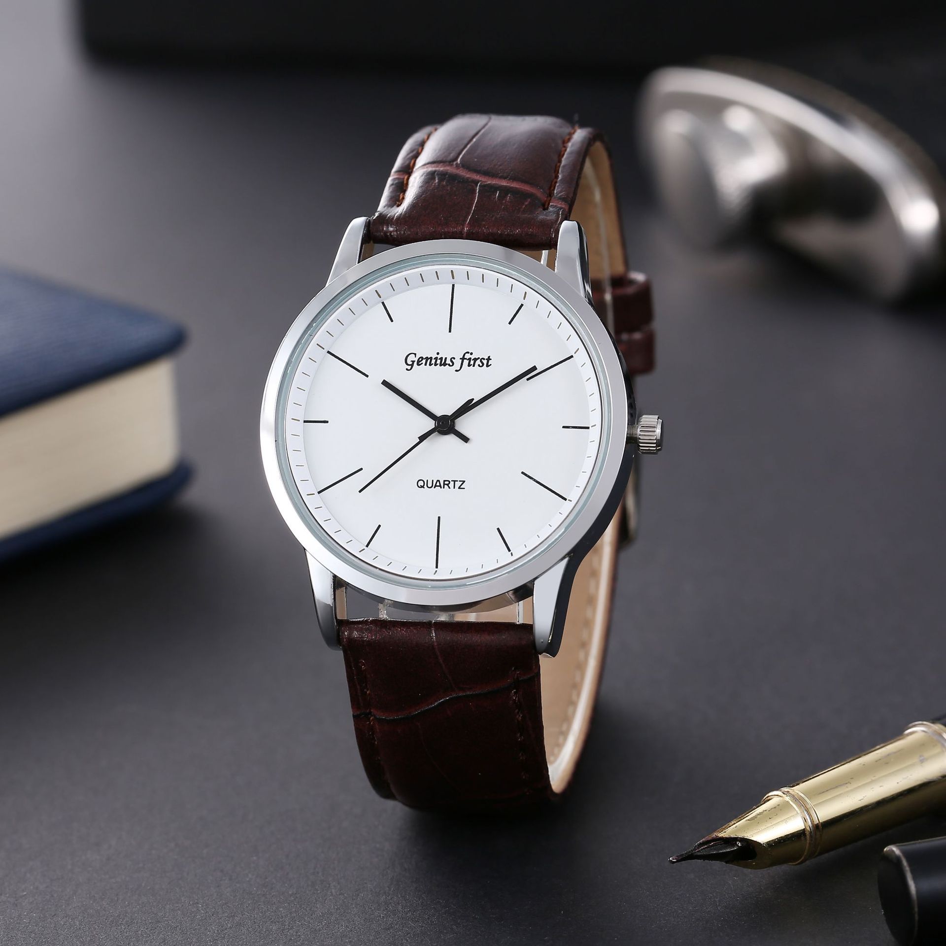 Cross-Border Couple Watch Fashion Belt Student Watch Business Men's Watch Quartz Watch Female Watches Wholesale