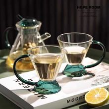 北欧凉水彩色壶盖玻璃泡茶花茶壶套装咖啡壶时尚家用过滤法兹壶