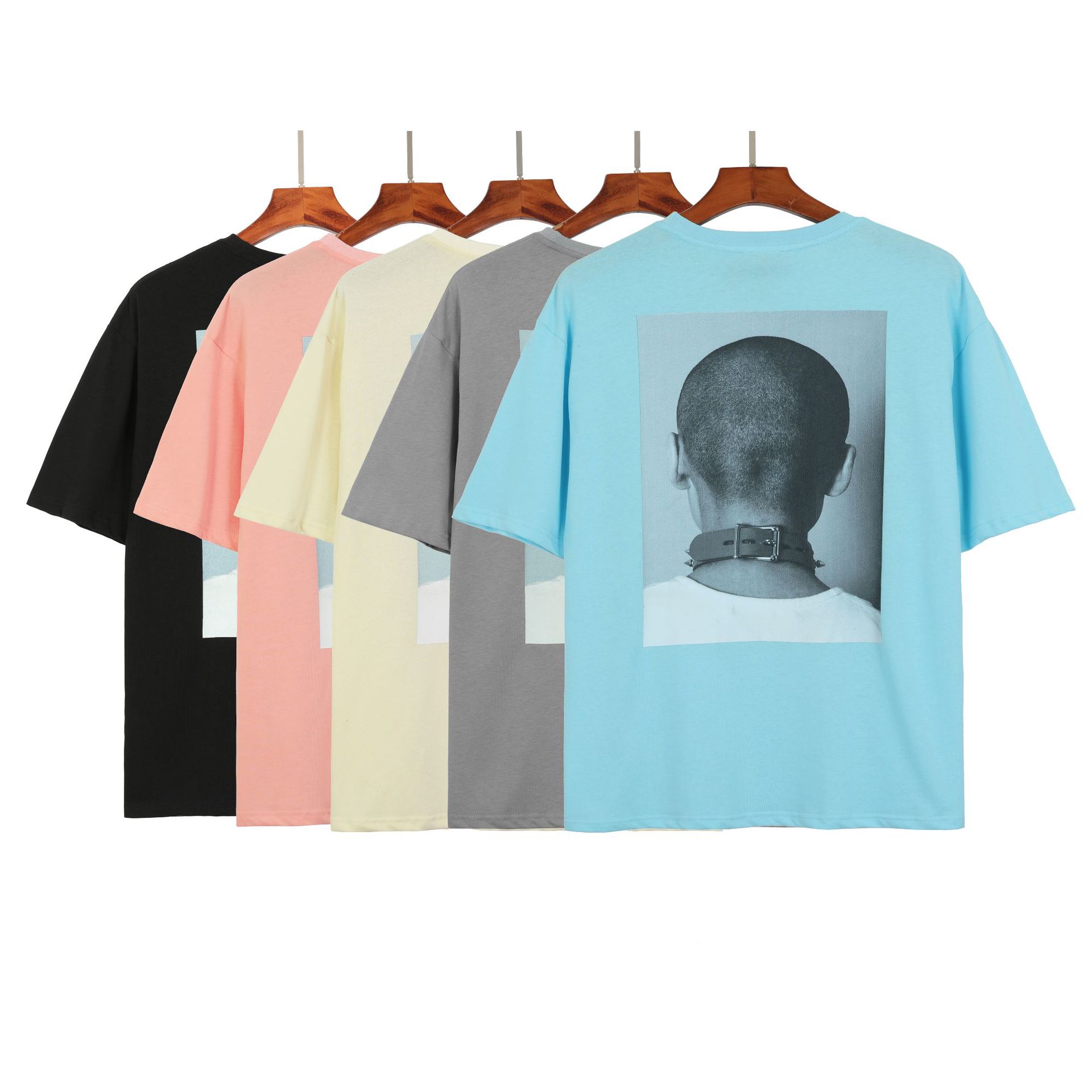 fog男女同款短袖字母 后背人像潮牌图片 休闲宽松情侣短袖 代发