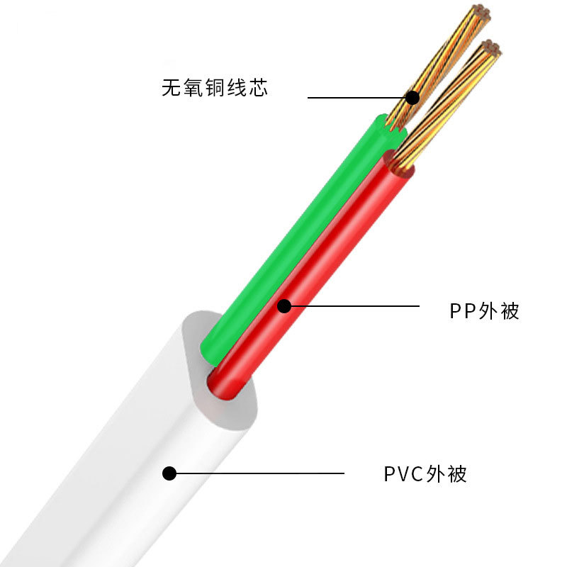 微联电话线扁平2芯电话线6P2C成品电话曲线3m5米黑色rj11电话跳线