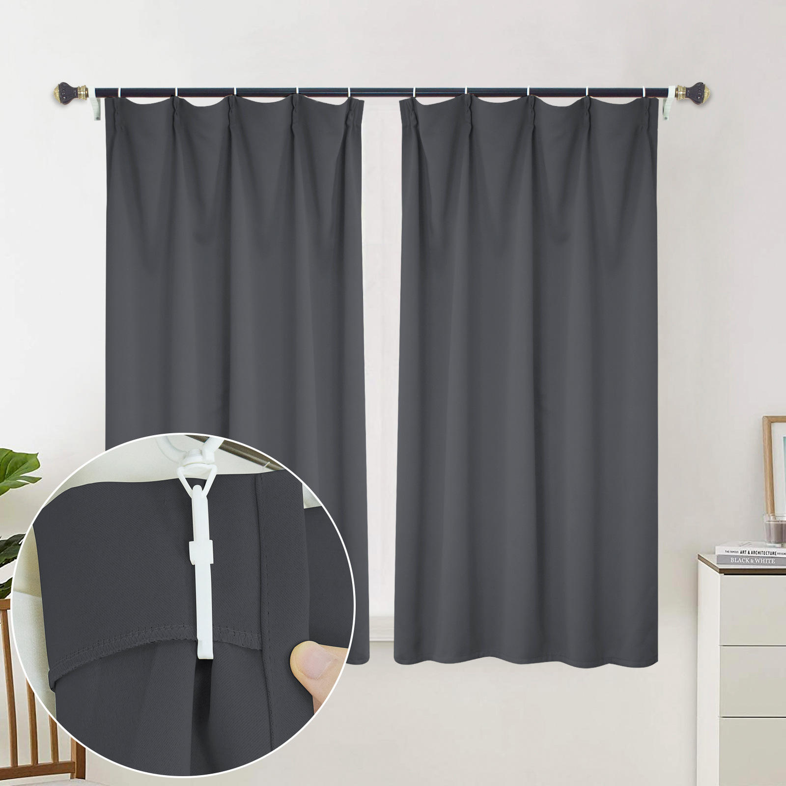 提供图片】代发成品韩折遮光纯色窗帘外贸跨境日本乐天雅虎亚马逊