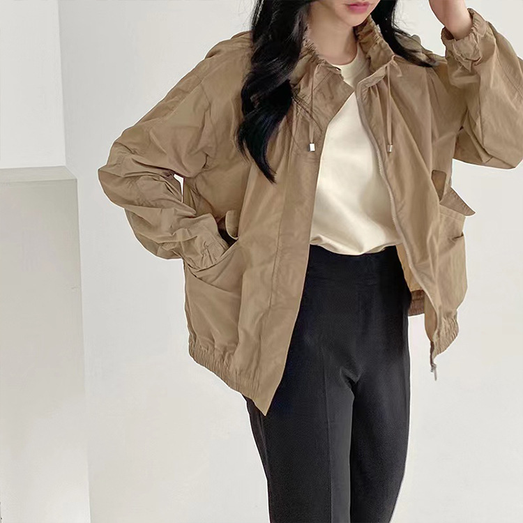 th2024春夏季新款女装休闲版型拉链式外套女纯色休闲上衣 工厂直