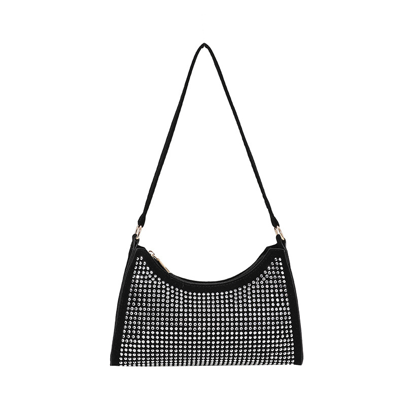 Underarm Bag Women's Bag 2022 Spring/Summer New Fashion Women's Shoulder Bag Teenage Leisure Rhinestone Baguette Bag