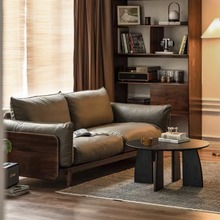 定制家具现代简约全实木家用沙发 法式轻奢真皮客厅小户型多尺寸