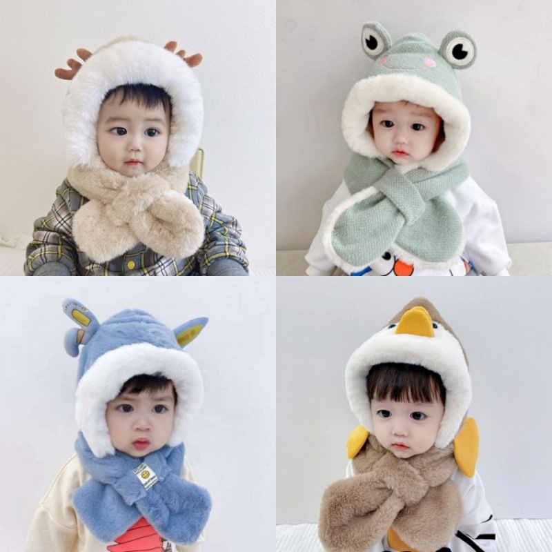 婴儿帽红色婴幼童宝宝帽子秋冬女宝可爱萌系耳朵毛线帽洋气男过年婴儿
