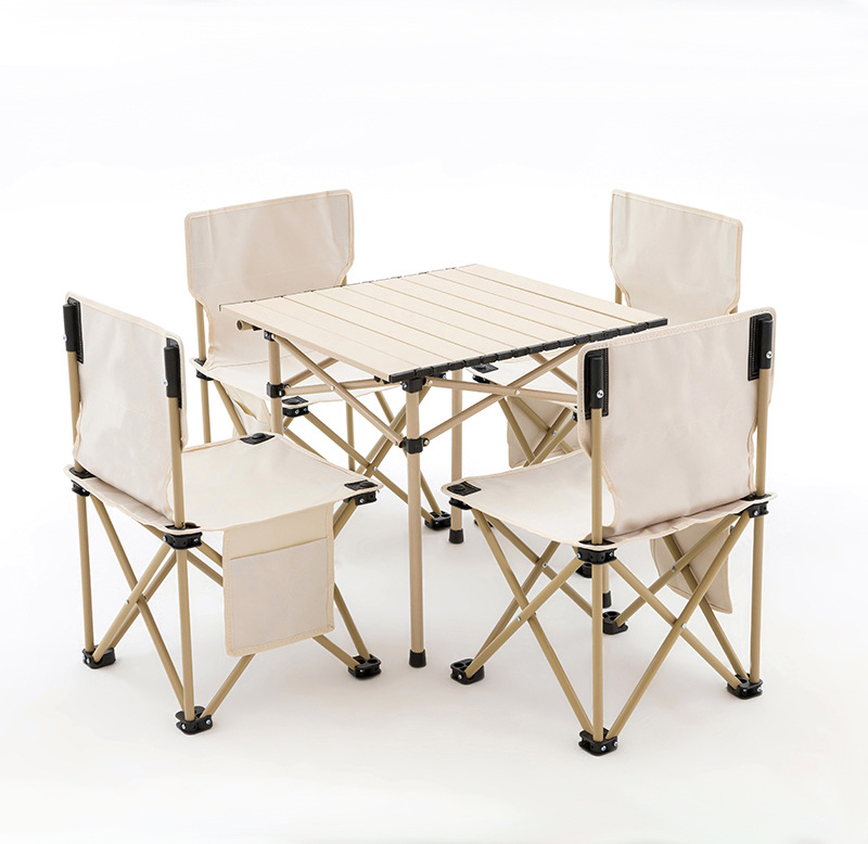 折叠桌椅套装铝合金户外便携式野餐露营摆摊车载烧烤桌椅蛋卷桌椅
