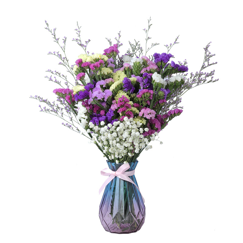 带花瓶云南勿忘我干花花束混搭家庭饰品家居摆设办公装饰鲜花摆件