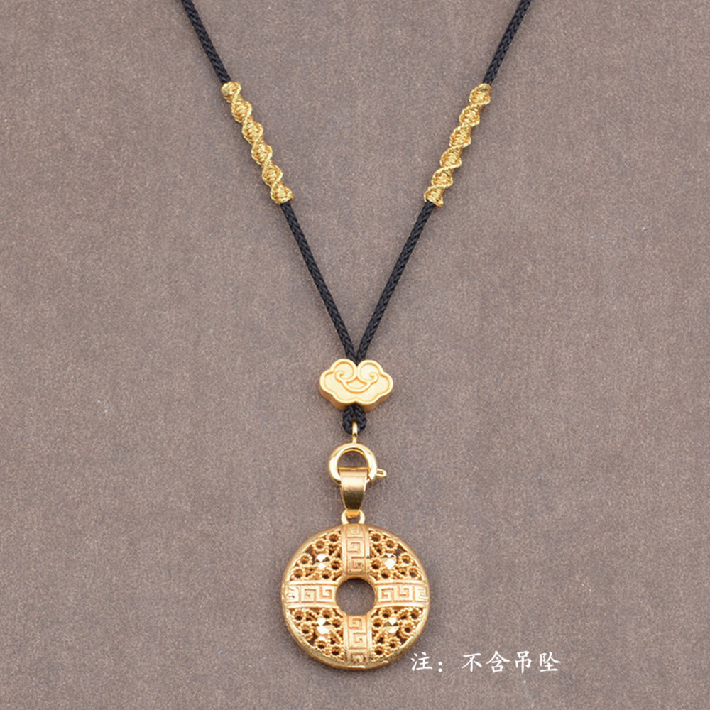 细绳免绑项链配绳金佛黄金吊坠挂绳玉佩脖子手工编织挂坠挂件绳子