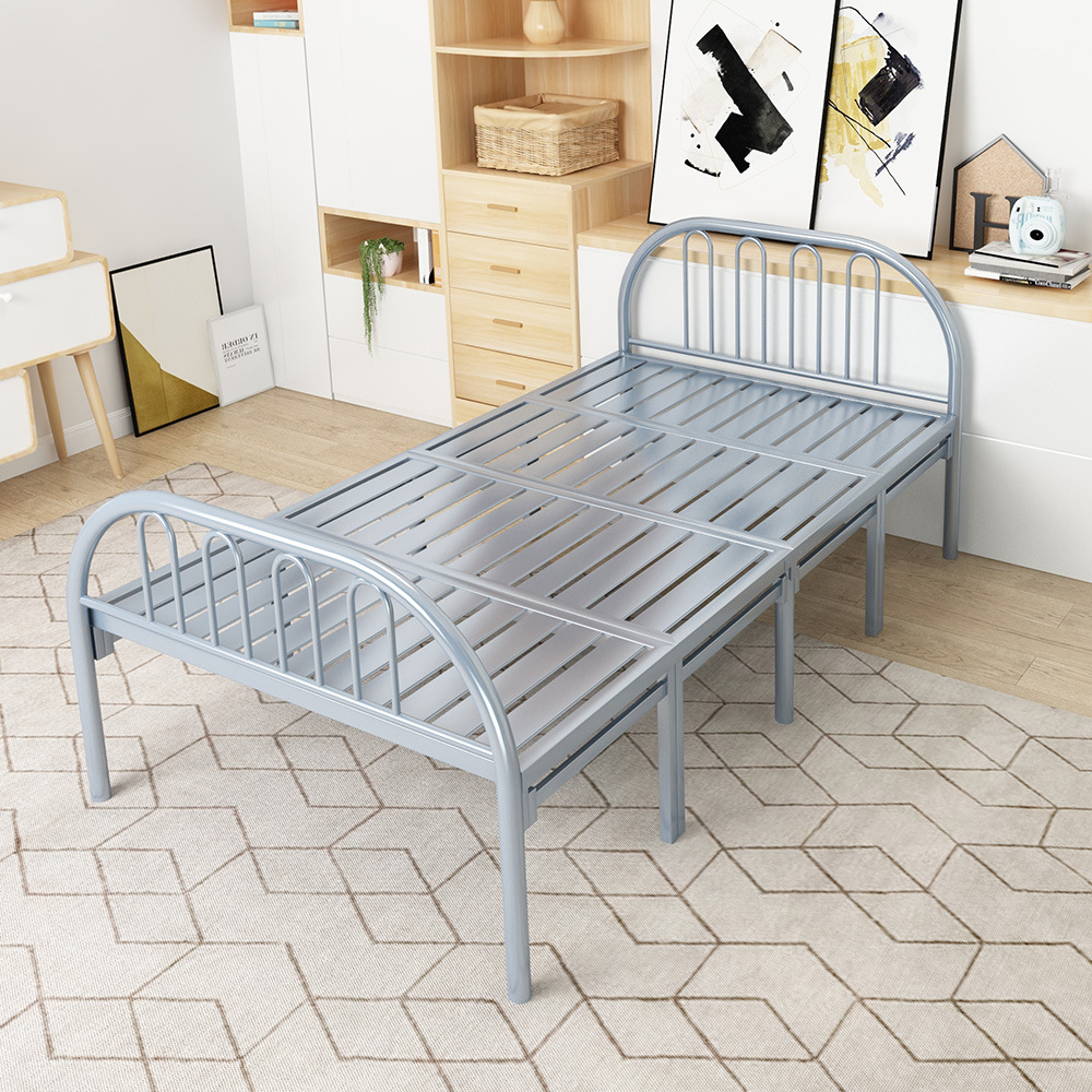 折叠床家用单人铁床午休床简易夏季宿舍双人床铁艺1.2米出租屋